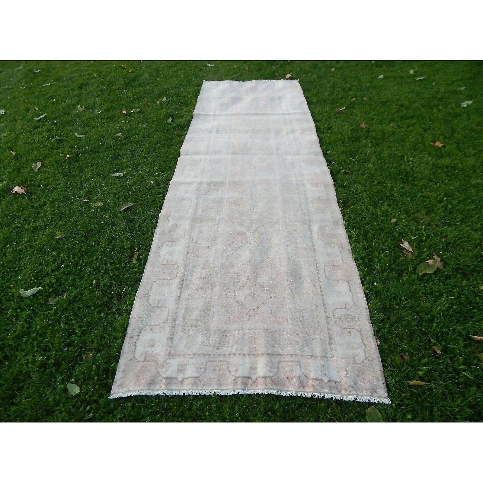 Distressed  Turkish Oushak Runner - Kurdish Boho Carpet