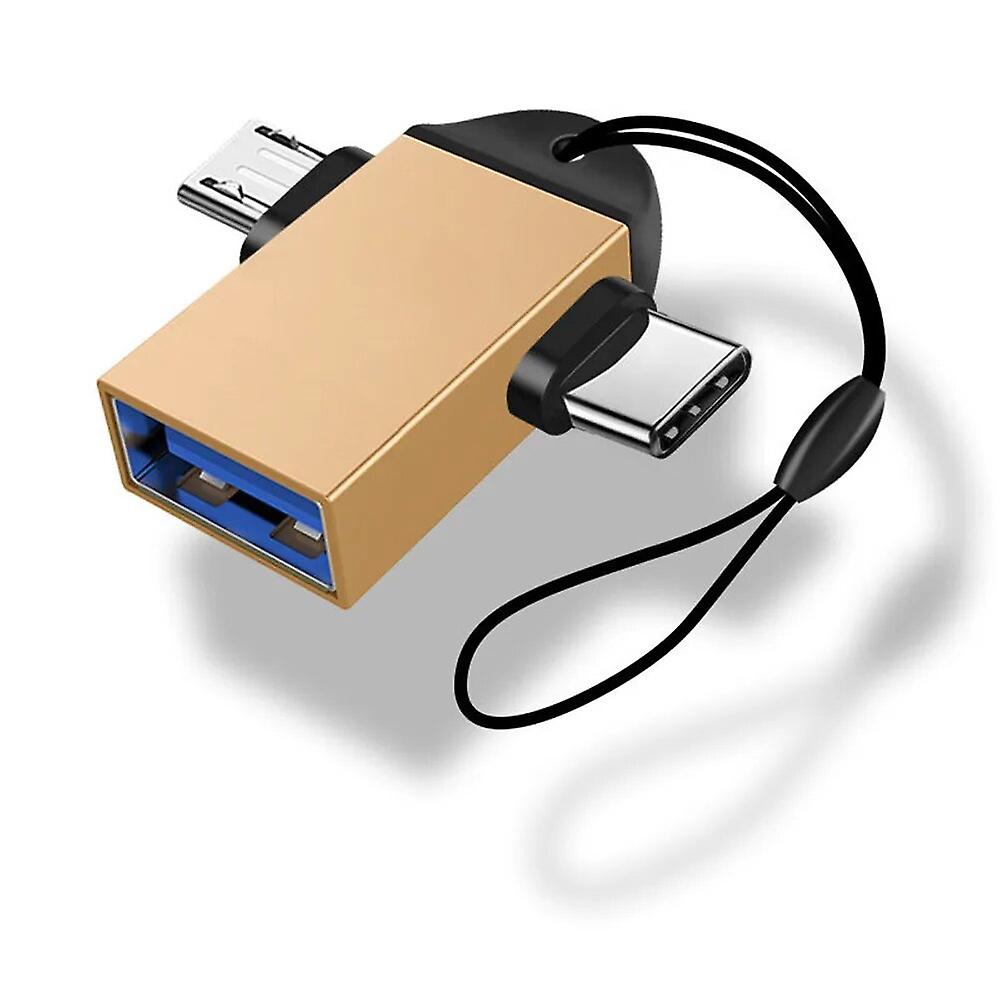 في 1 OTG محول USB 3.0 أنثى إلى Micro USB ذكر و USB C ذكر موصل سبائك الألومنيوم محول السفر ل Xiaomi ~ 23741
