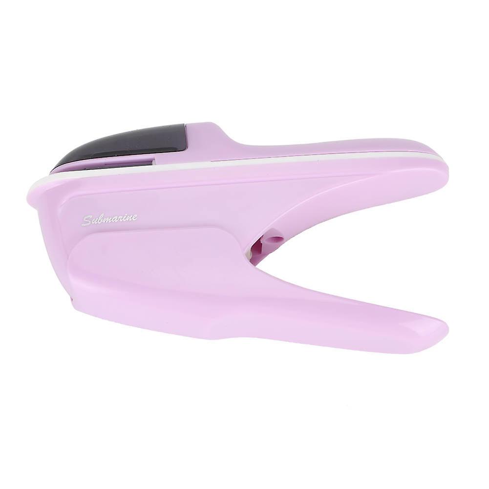 ABS No Staple Stapling Machine Book Paper StaplE Free Stapler Binding Hand Tool(Purple)
