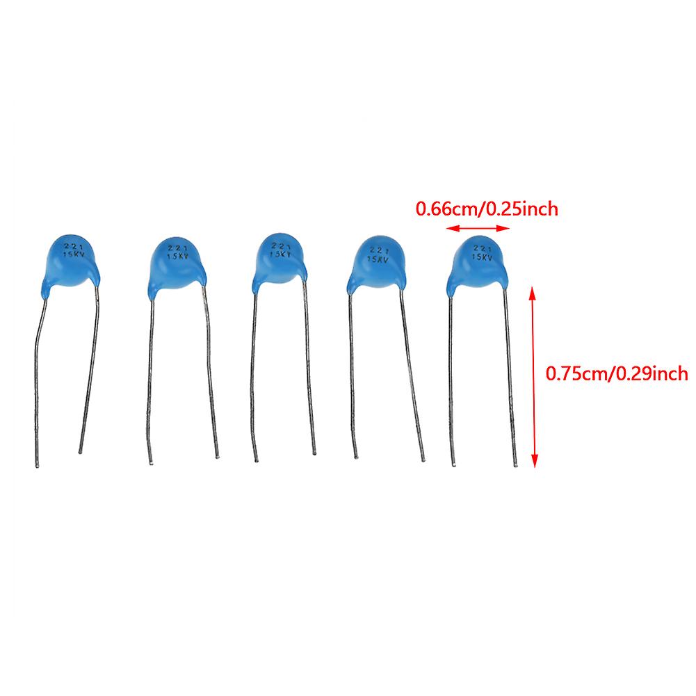 Kit of 25 high voltage monolithic ceramic capacitors 221 kV 220 pF 15 kV