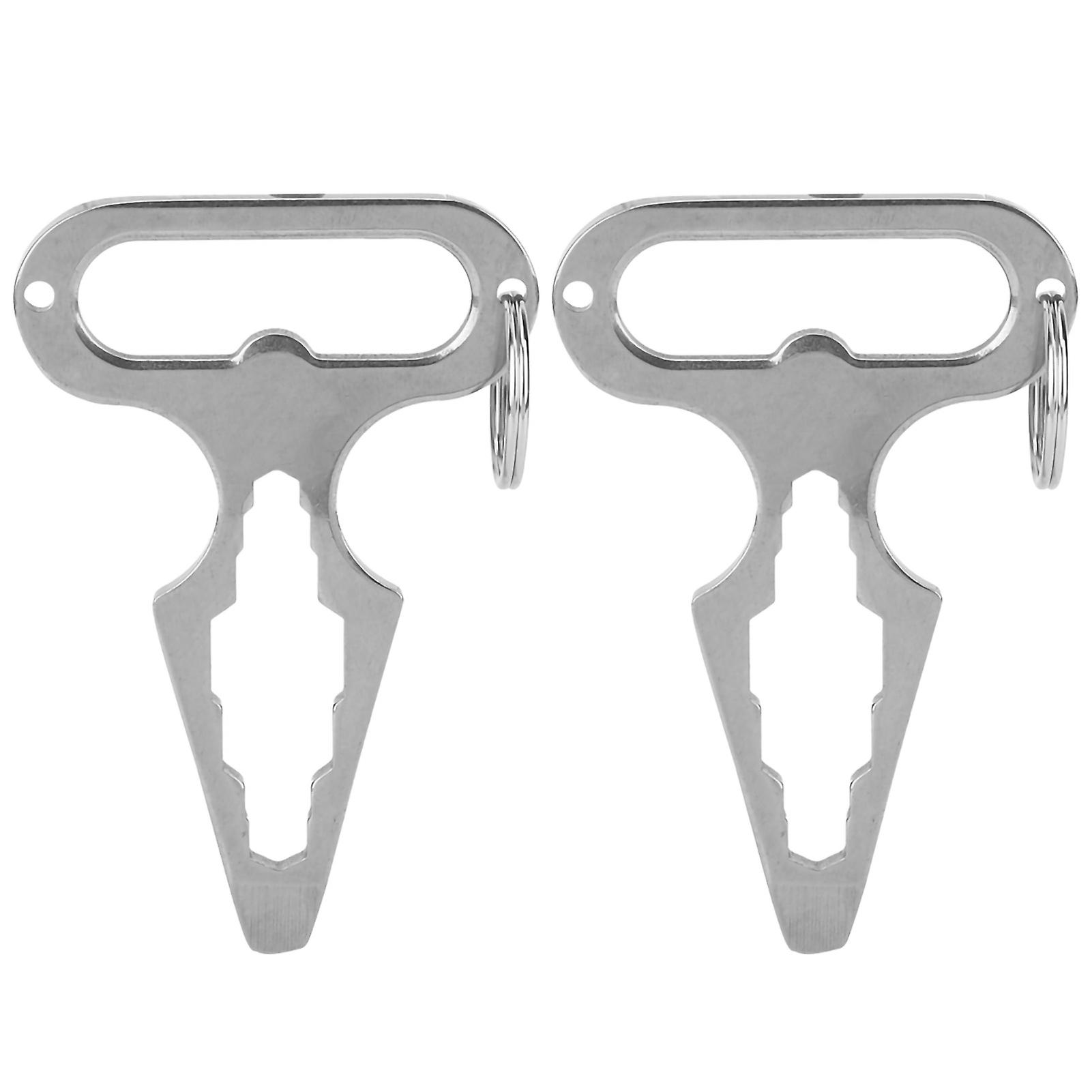 2 pcs Multifunction Mini EDC Spike Wrench Bottle Opener Screwdriver Multi Tools for Outdoor Camping