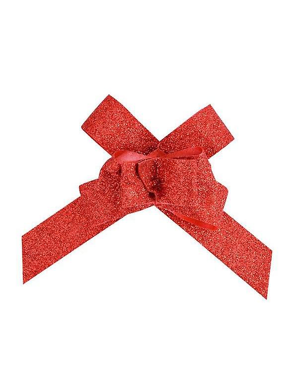 10 Small red sequined automatic knots 14 mm