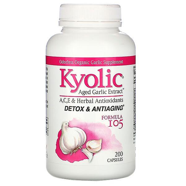 Kyolic, Aged Garlic Extract, Detox & Anti-Aging, Formula 105, 200 Capsules