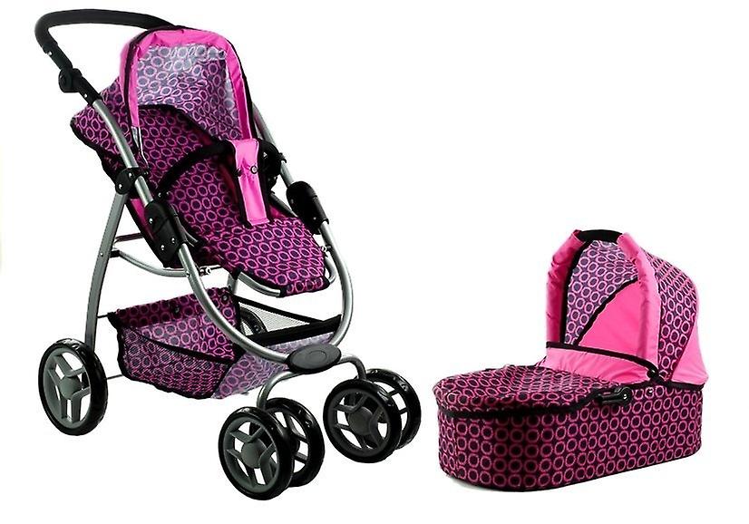 Doll pram - 2-in-1 function - bag included - ample storage