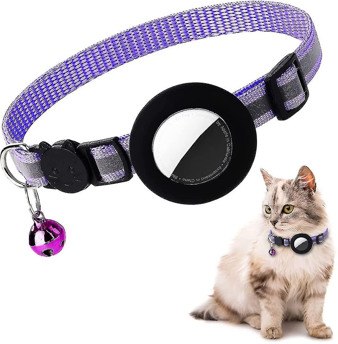 エアタグ猫の襟、ベルおよびシリコーンの防水エアタグのホールが付いている反射の空気タグの猫の襟