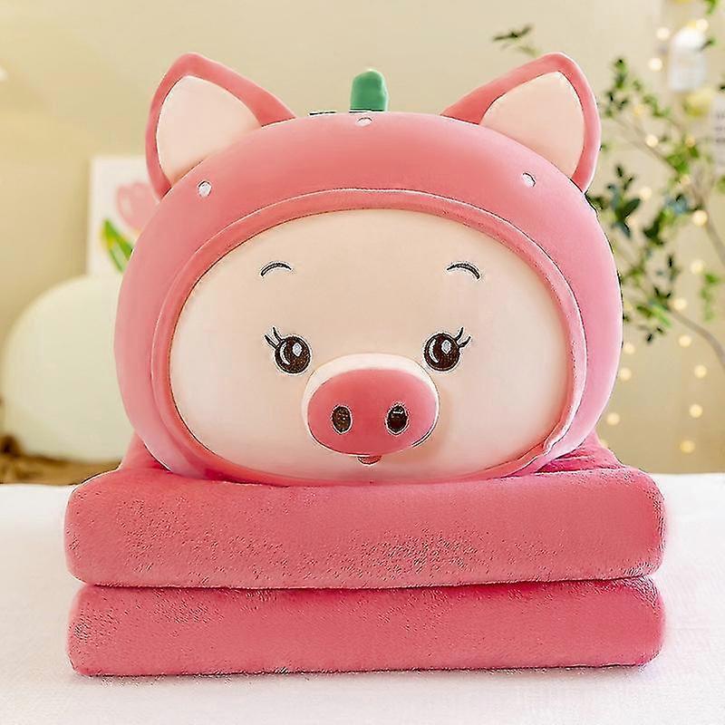 Three-in-one Air Conditioning Quilt Pillow Blanket Plush Toy Cartoon Small Animal To Warm The Nap Pillow