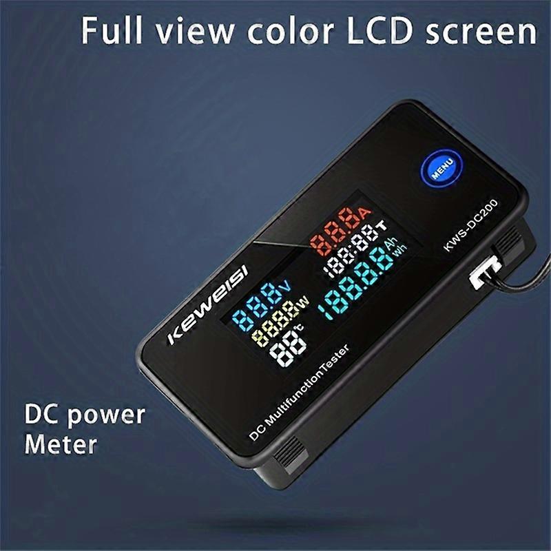 KWS-DC200 Digital Voltmeter DC 0-200V Voltage Seven Functions Power Energy Meter LED Color Display Wattmeter 0-10/50/100A