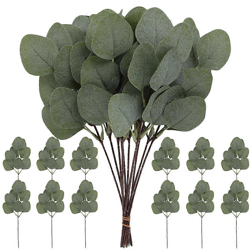 24Pcs Artificial Eucalyptus Stems Leaves Real Touch Faux Eucalyptus Branches for Flower Arrangement