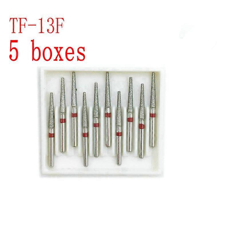 50Pcs/5Packs 1.6mm shank Dental Diamond Burs Grit Red/Fine High Speed Handpiece burs