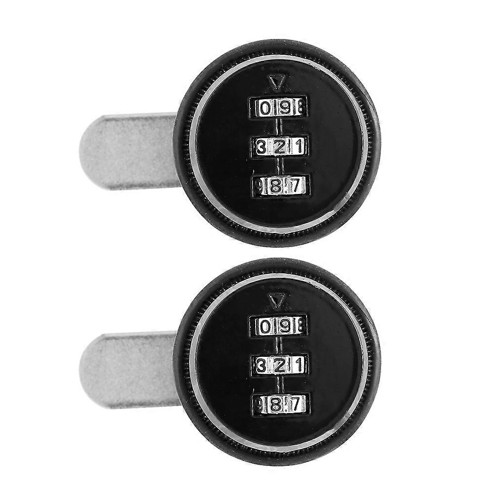 2pcs Zinc Alloy Mechanical  Password 3-digit Code Mailbox Cabinet Lockblack 20mm/0.79in