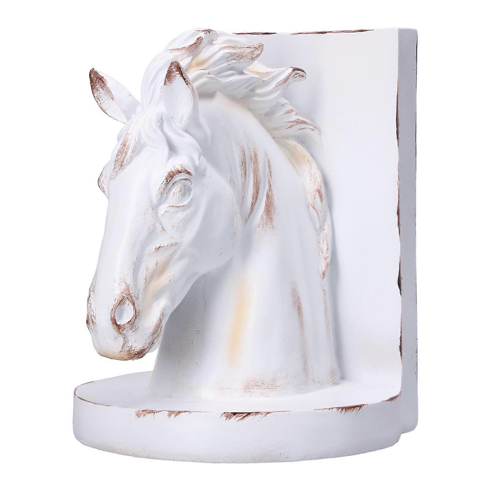多機能馬の頭の彫刻ホームオフィスの居間BS20901の白い馬のための樹脂馬のブックエンド