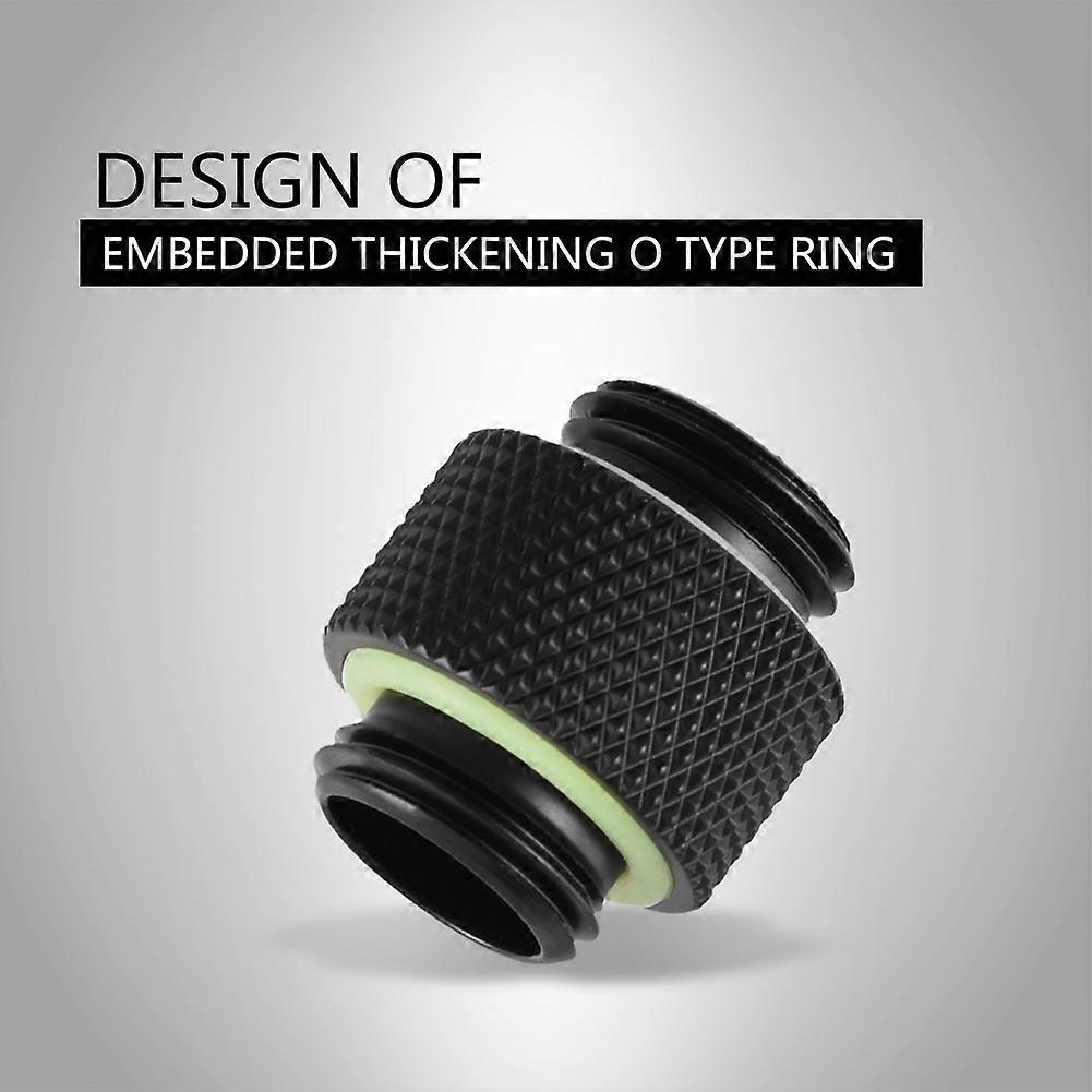 2pcs G1/4 Thread Fitting Adapter Connector for Computer Water Cooling System Black Long