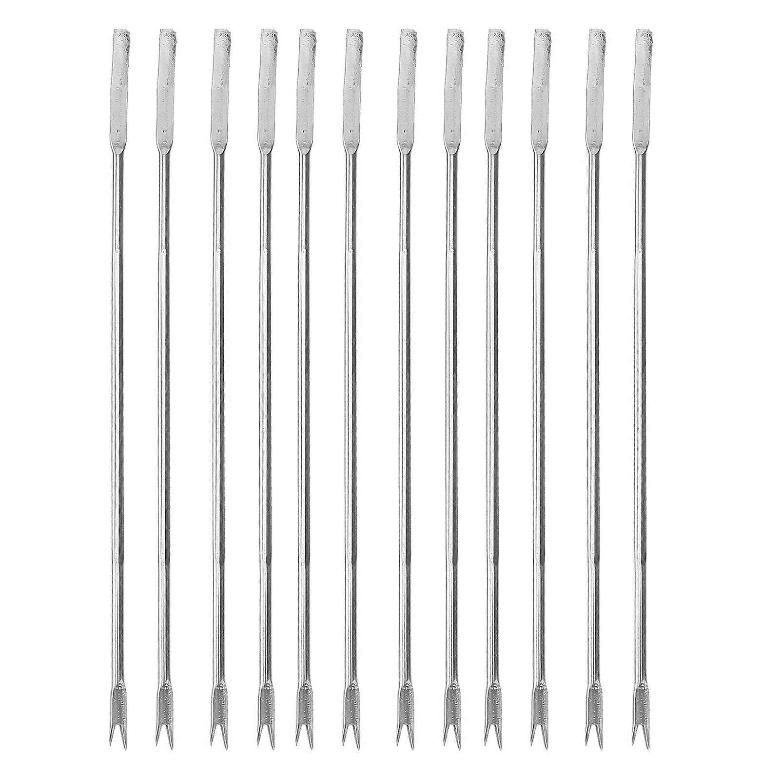 12PCS Reusable Stainless Steel Shellfish Seafood Forks Nut Picks Seafood Tools