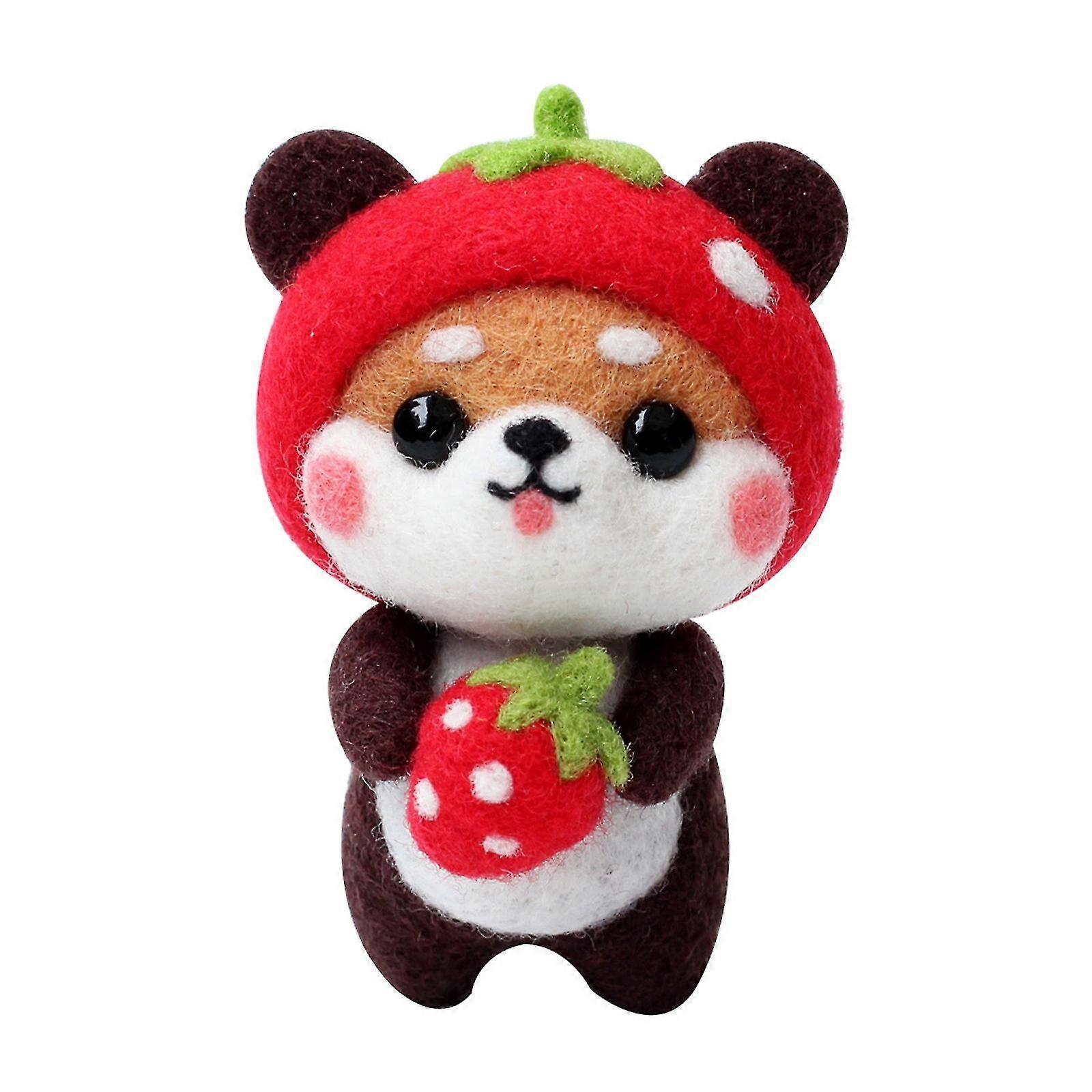 cute dog pattern handmade diy poke wool felts material production package