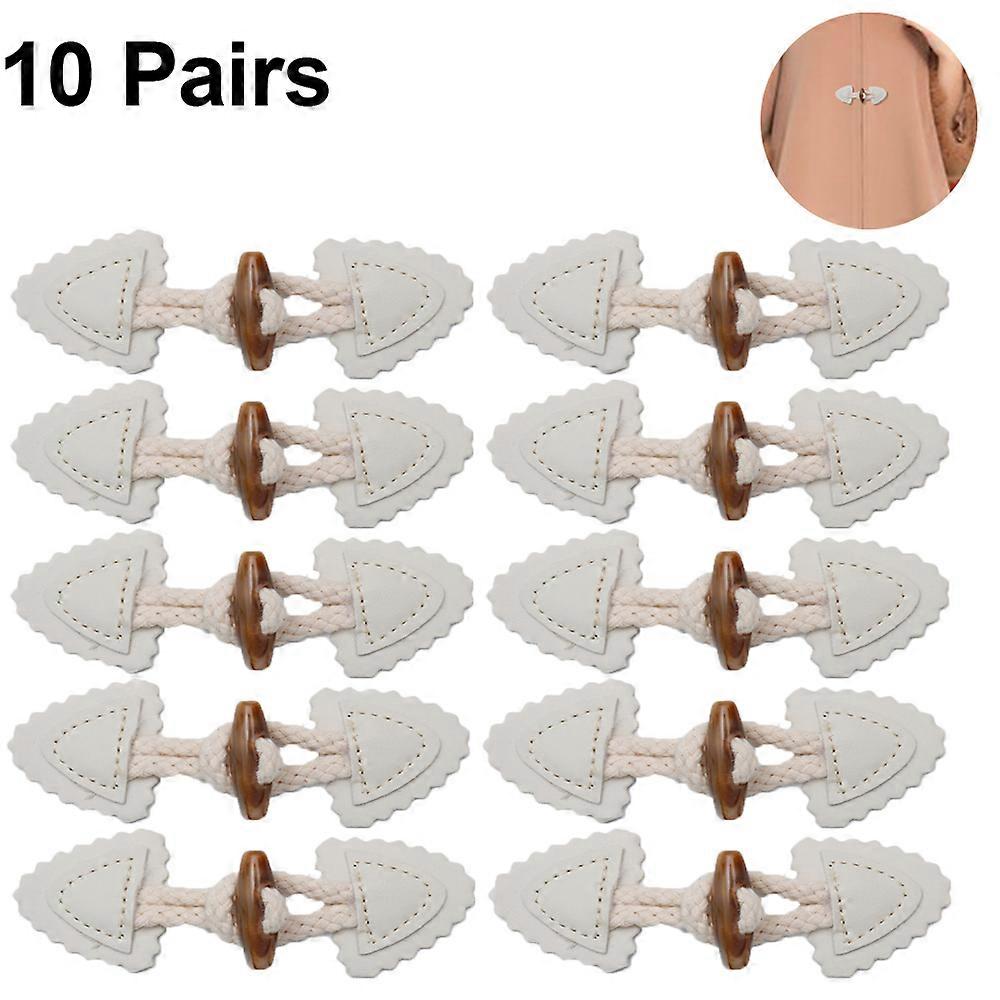PIAO  Leather Sew-On Toggles with Resin Horn Button for 10 pairs Buckle coat belt buckle coat