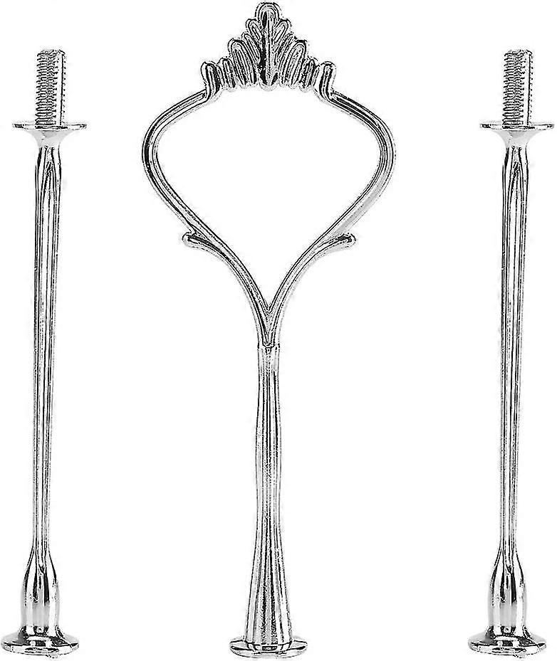 Fruit Cake Skewers Hanger Cake Tray Holder Handle (Three Layers, silver) - DD01