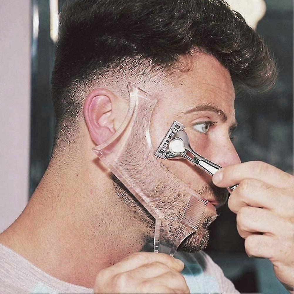 Beard Guide Shaper Tool Or Clear Stencil Compatible With Trimming And Shaving Beard Styling Comb Beard Ruler Beard-YuJia