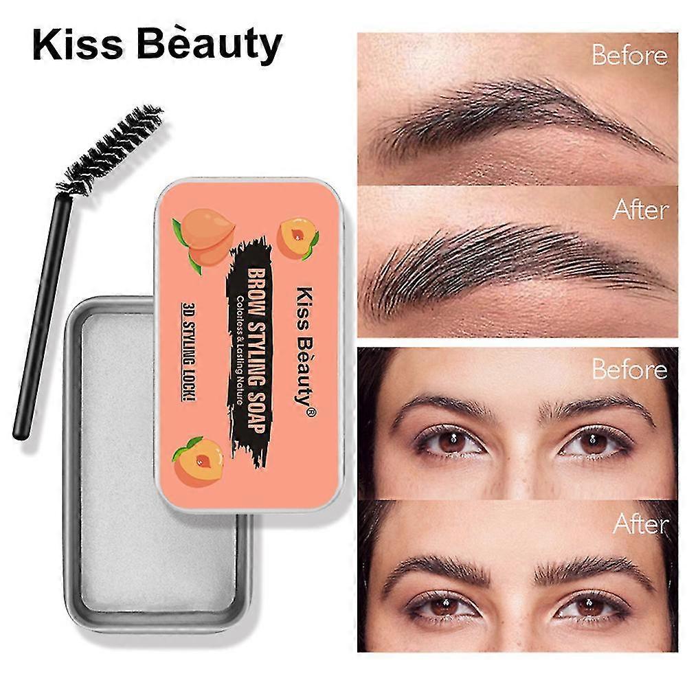Eyebrow Gel Wax Shaping Styling Soap Long Lasting Eye Brow Makeup with Brush