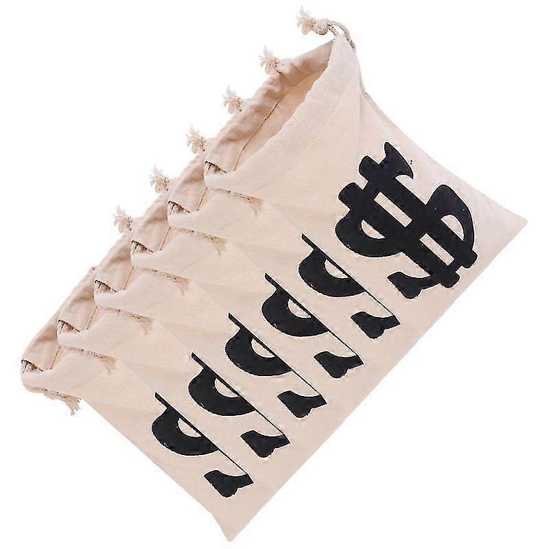 6pcs creative drawstring bag durable halloween candy bags gift pouch (beige)