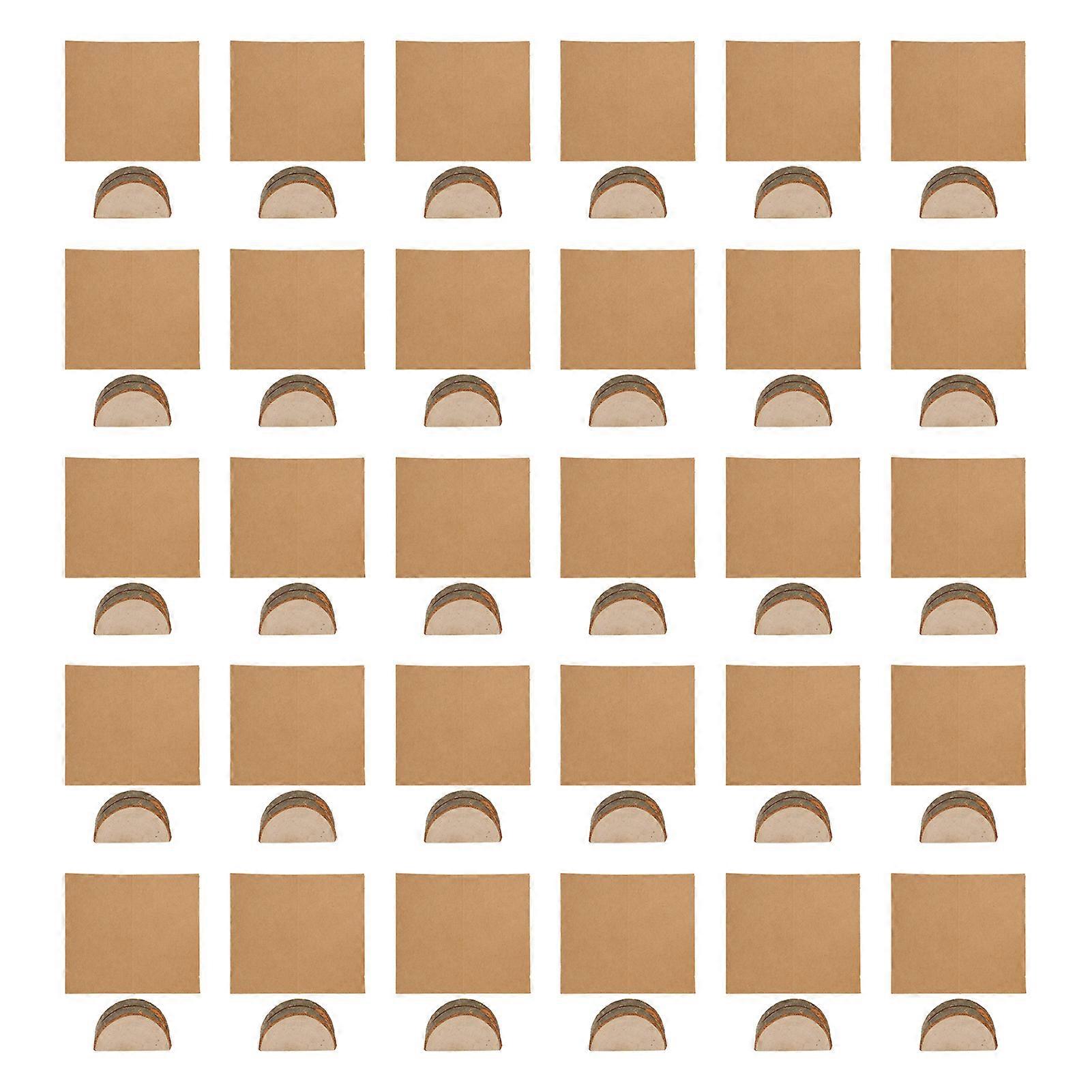 30pcs Wood Wedding Place Card Holders with 30 Kraft Paper Rustic Reusable Eco Friendly Wood Table Number for Parties