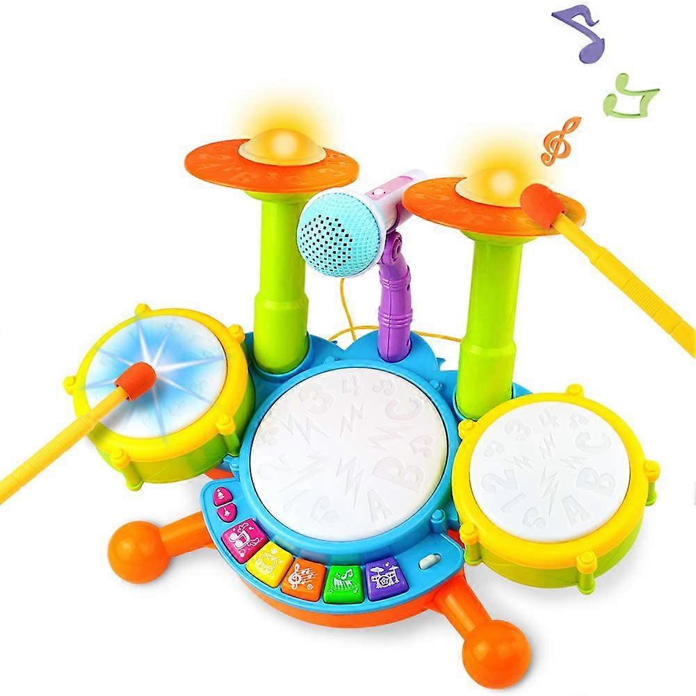 Kids Toy Drum Set Musical Instruments Early Education Musical Drum for Toddlers Electronic Drum Kit