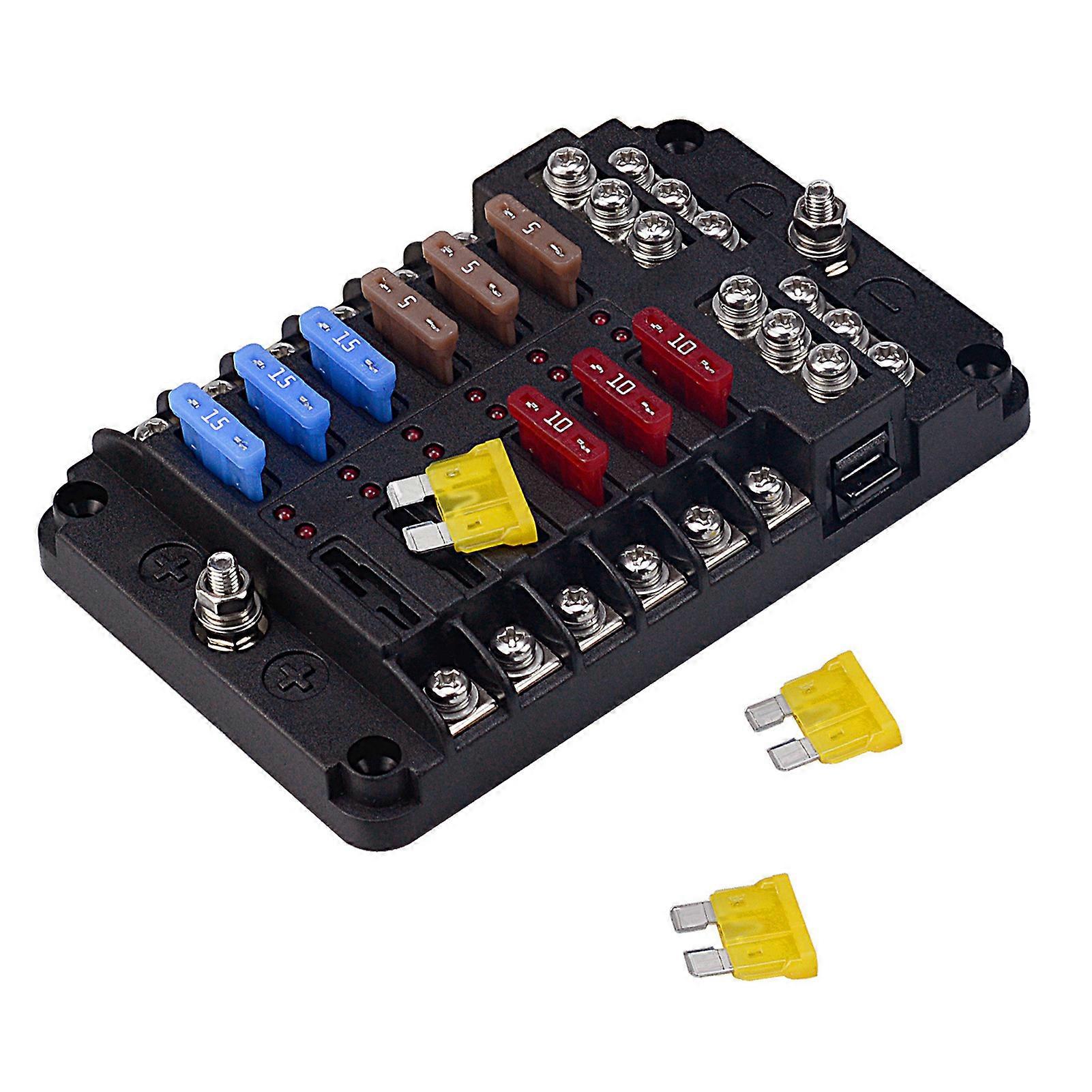 Screw Nut Clamp Fuse Box Excellent Electrical Conductivity Suitable for Cars Villas Motorhomes