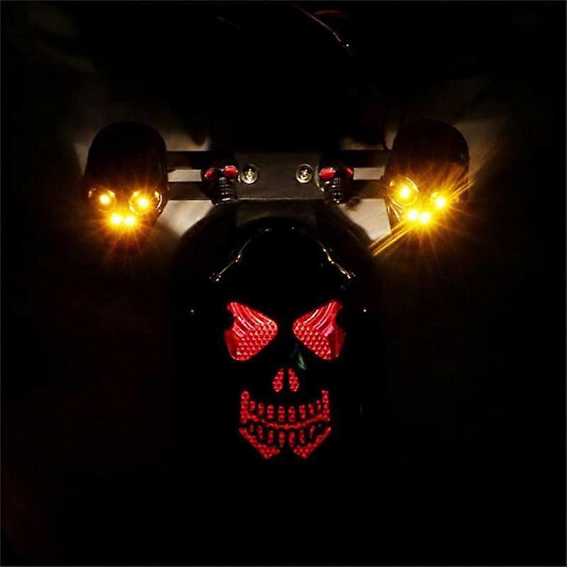 Tylne światło motocykla LED z kierunkowskazem Tylne światło hamowania Czarne chromowane światło kierunkowskazu w stylu szkieletu Zmodyfikowane światło kierunkowskazu