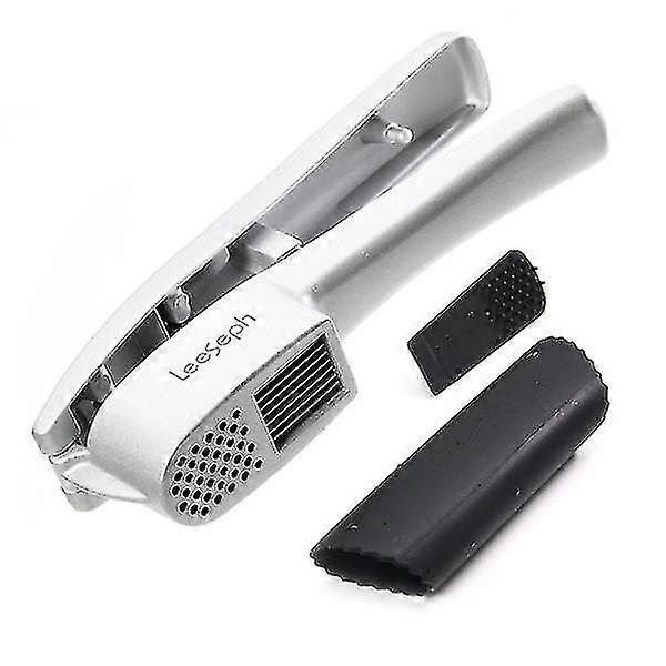 Kitchen Aluminium Garlic Press Set With Silicone Tube Roller, Multifunction Cooking Tools