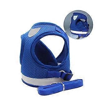 Pet Harness Leash Set Adjustable Back Lightening Design Breathable Mesh Rope