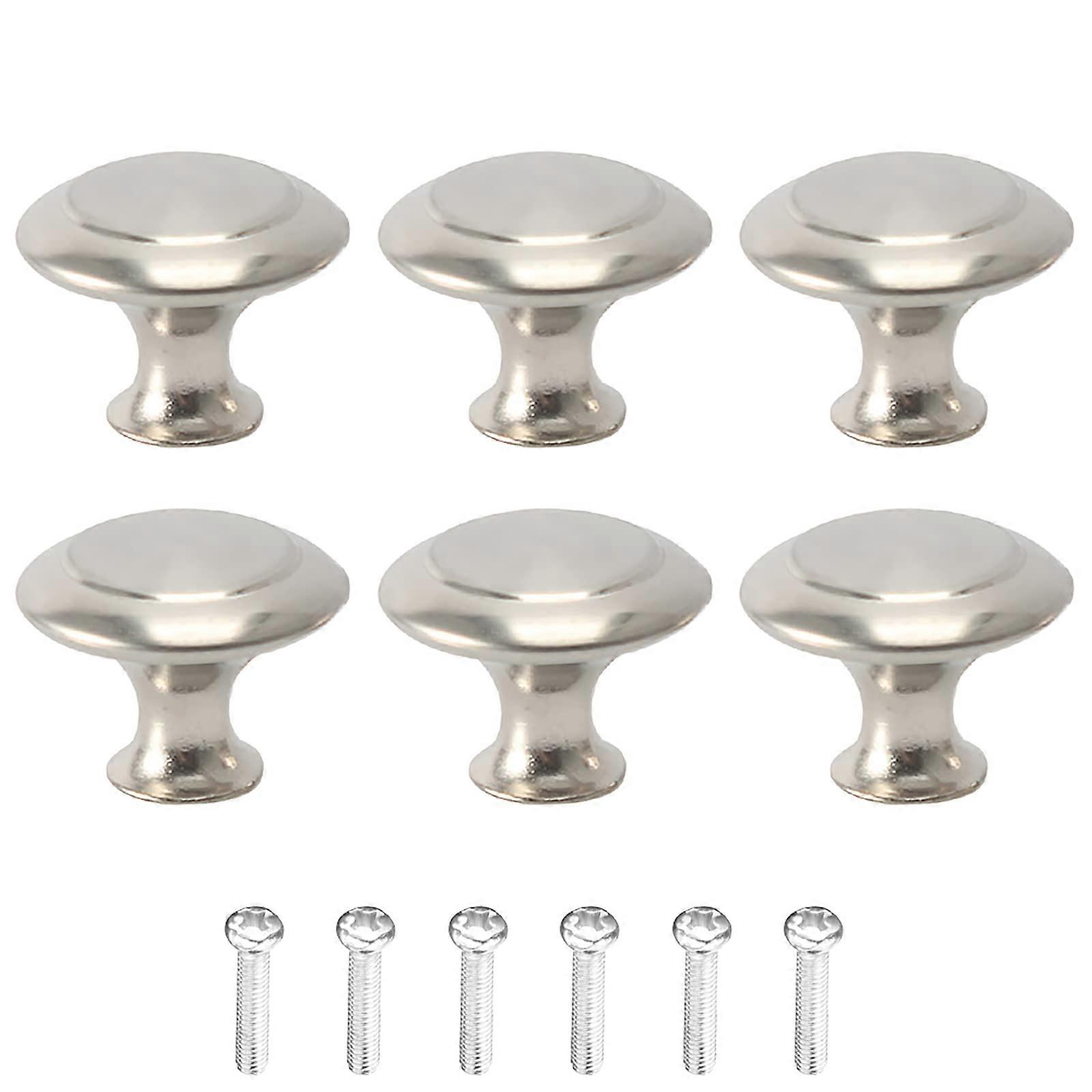 6 Pcs Round Cabinet Knobs,Mushroom Shape Pull Handle,Cupboard Knobs,Dresser Knobs Drawer Pulls,Stainless Steel Wardrobe Knobs for Drawers