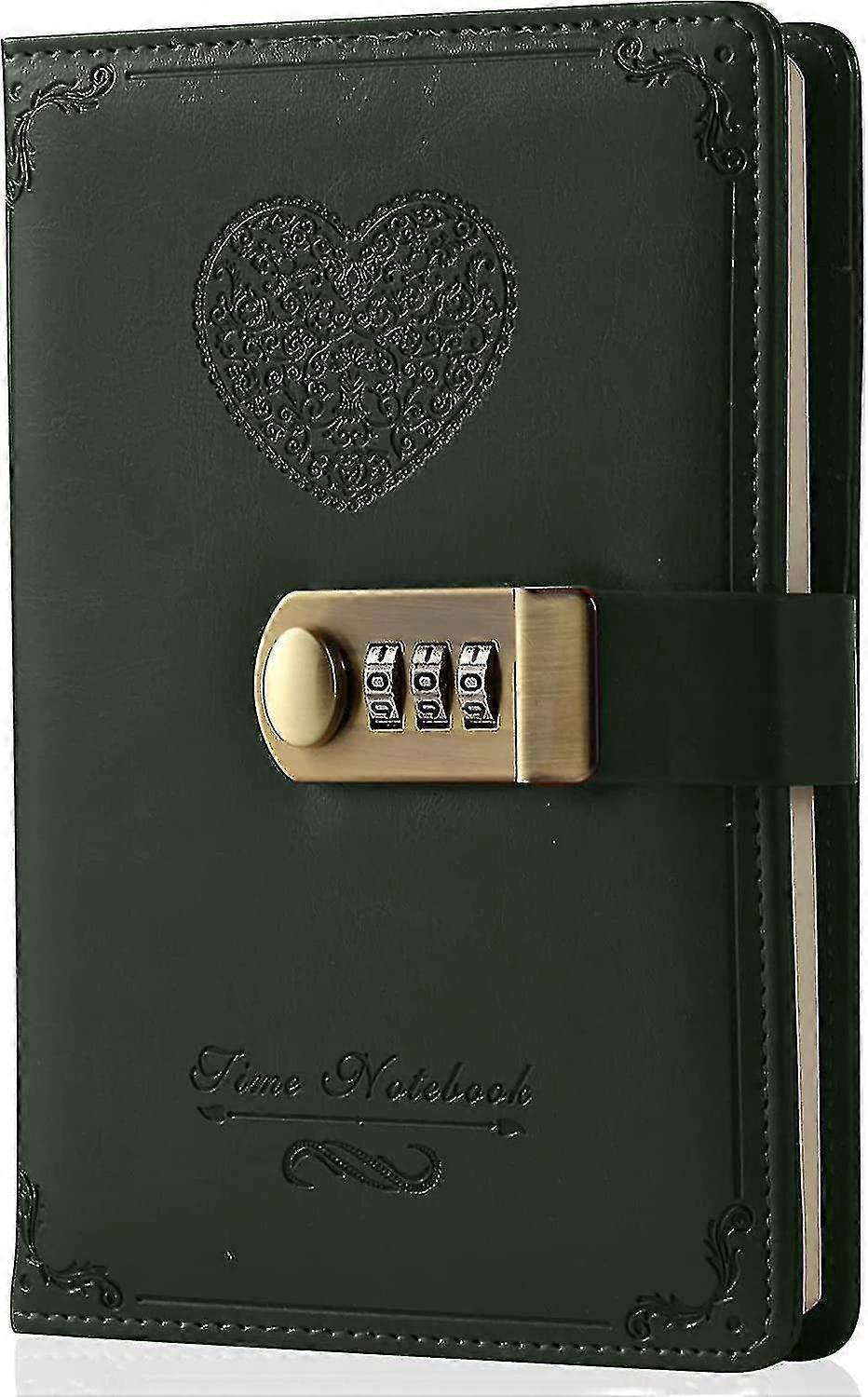 Journal intime avec cadenas pour filles – Journal intime en cuir avec mot de passe, joli carnet secret avec cadenas à combinaison pour femmes et adultes, format B6, 5,3 x 7,8 pouces