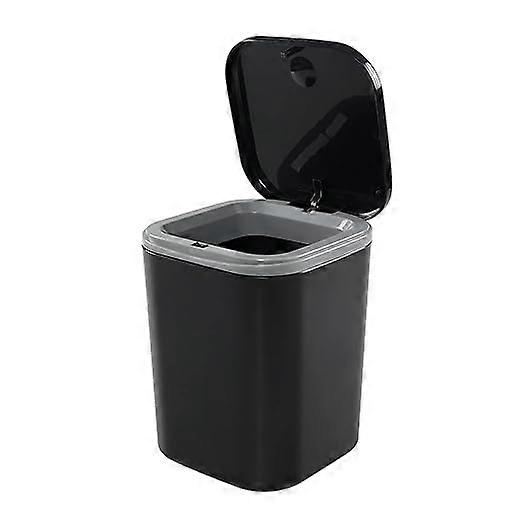 0.5 Gallon Tiny Countertop Trash Can, Mini Desktop Garbage Can with Push-Button, Black 13.5*13.5*17.5cm
