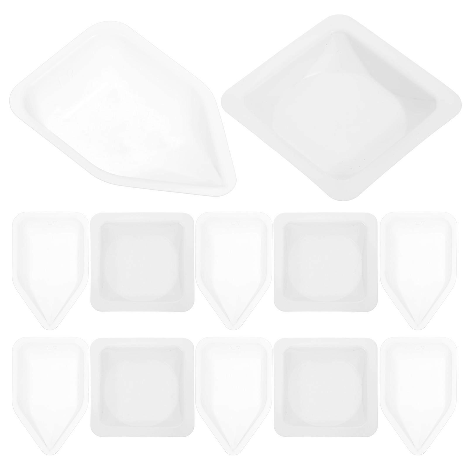 Plastic Weighing Boats 100Pcs Grey Reusable Weighing Dishes with Unique Shapes for Laboratory Use