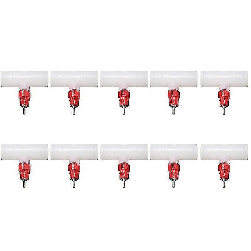 T-koblinger for kyllingnippler - Automatiske vannslanger til fjærkre, 10-pakning