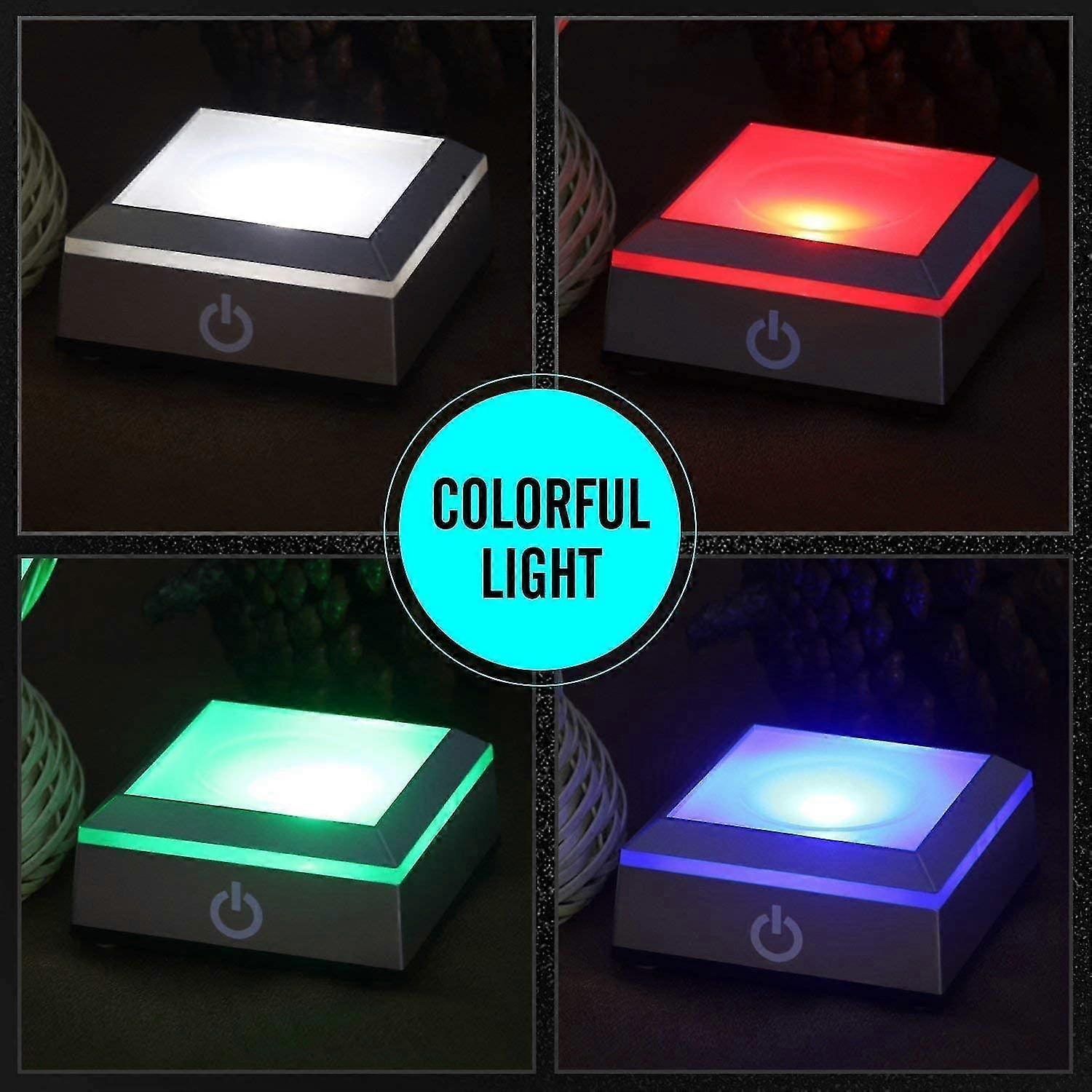 2 Pc Heilwiy 6 Colors Led Light Base, Display Plate With Sensitive Touch Switch