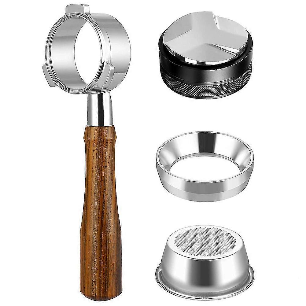 54mm Coffee Bottomless Portafilter For 8 Series Adjustable Distributor Leveler Dosing Ring Funnel