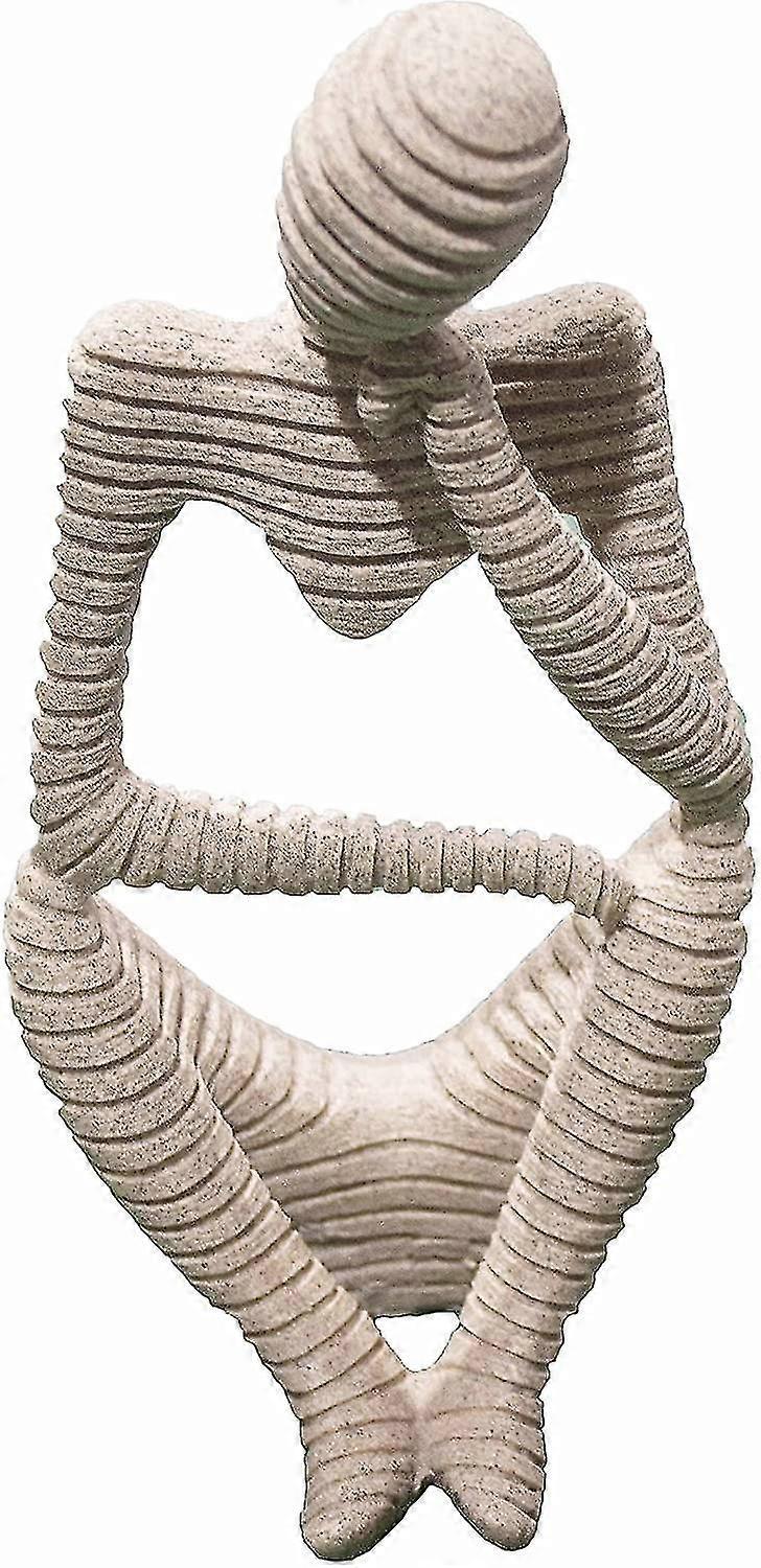 Sandstone Thinker Statue (stripe Right Think)