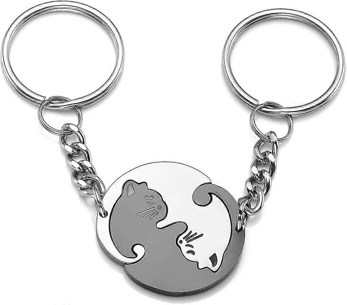Couples Keyrings Yin Yang Cat