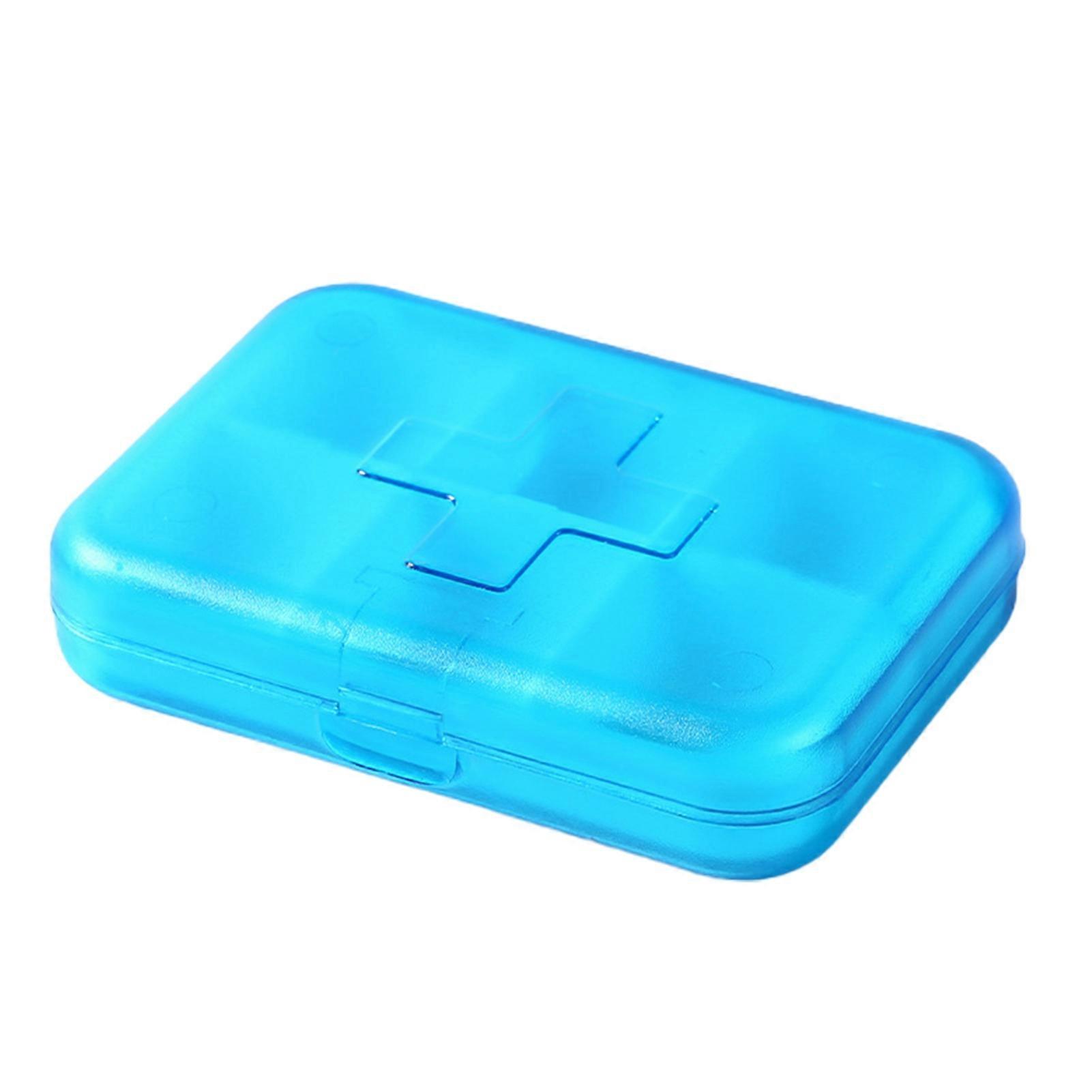 Pill Box with Lid 6 Grids Good Sealing Waterproof Dust Proof Large Capacity Transparent Visible Tablet Box Home Supply KAESI