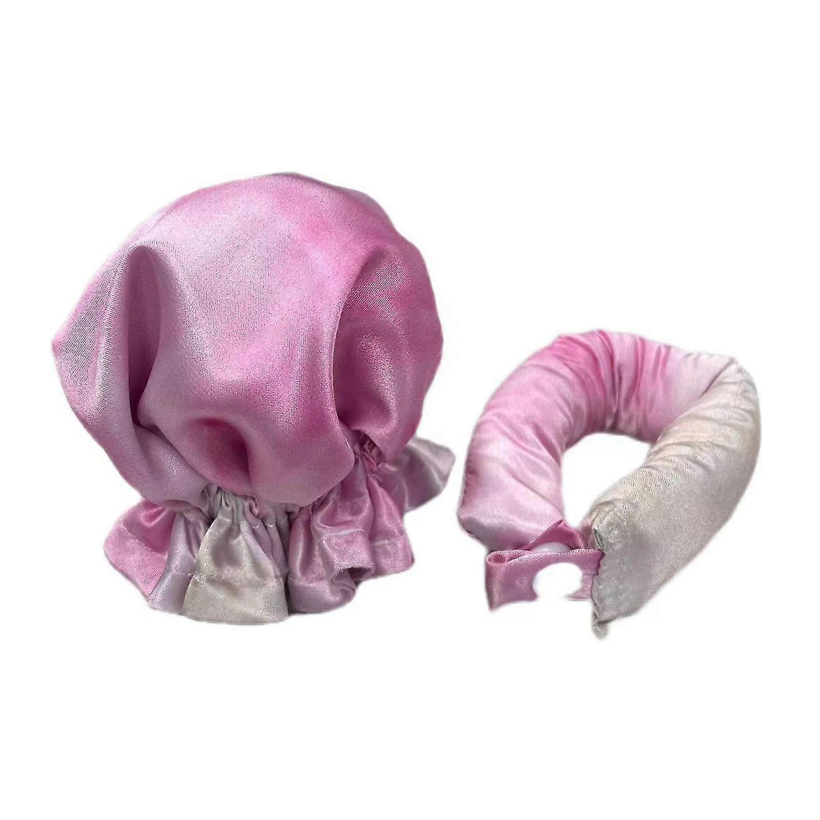 Conjunto de Rolos de Cabelo Sem Calor para Cachos Sem Calor Modeladores de Cabelo Sem Calor & Conjunto de Modelador de Coque de Cabelo Mágico com Chapéu de Seda - SNNGV