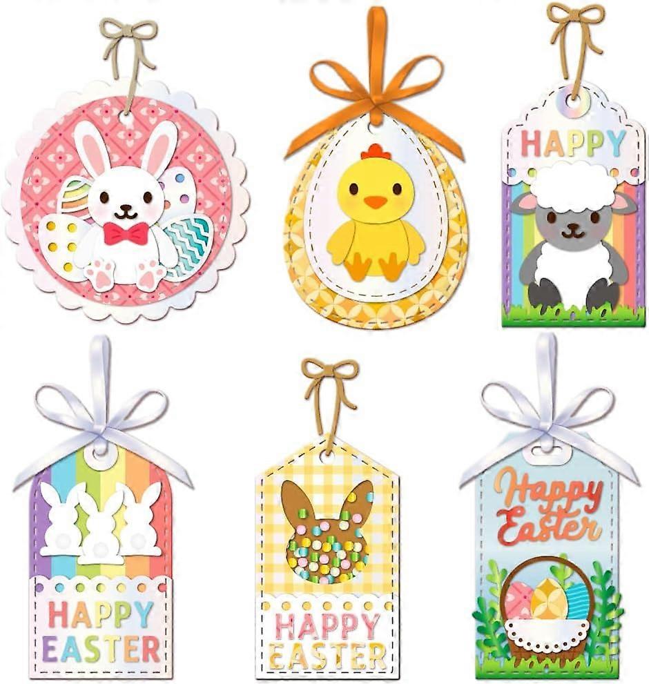 Easter Animals Labels Cutting Dies for Card Making Metal Easter Label Frame Die Cuts Cutting Dies Templates for Scrapbooking Journal Embossing Paper C