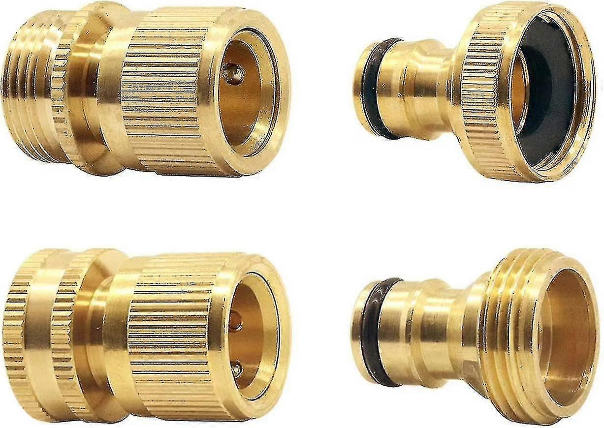 Garden Hose Quick Connector Brass Quick Hose End Connector Garden Hose Nozzle Connect Kit,quick Disconnect Hose Fittings Male And Female