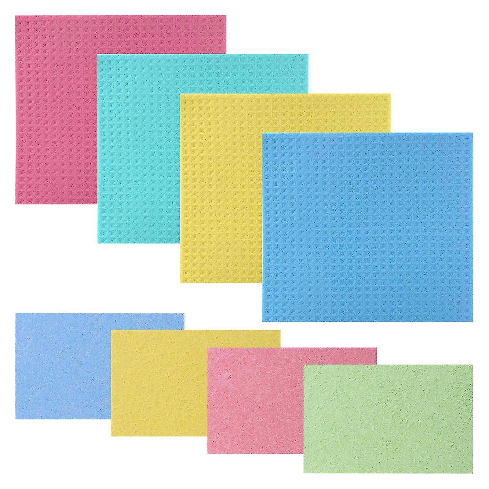 8pcs Rag For Kitchen Non Scratch Reusable Wash Dishes Home Compressed Sponge Set