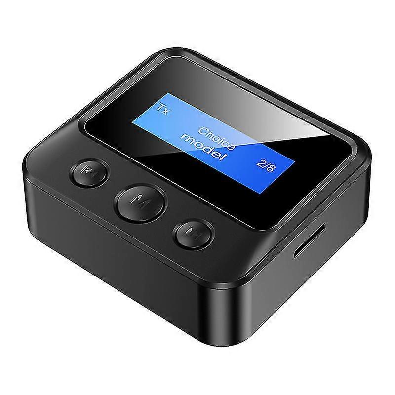 Bluetooth Transmitter and Receiver Bluetooth Adapter 5.0 Transmitter with Display (Black, 1pcs)
