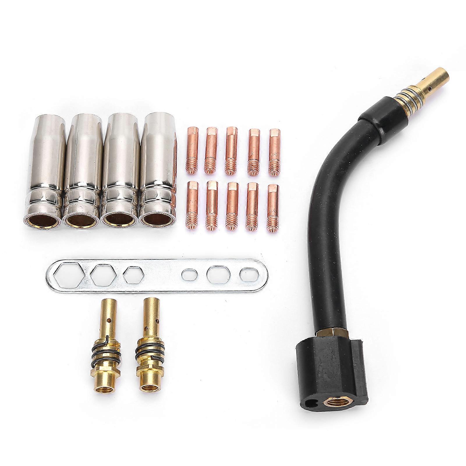 10pcs Contact Tip 4pcs Tips Holder Diffuser 2pcs Connecting Rod Torch Neck Nozzle Key Set for MB15/15AK MIG Welding Torch
