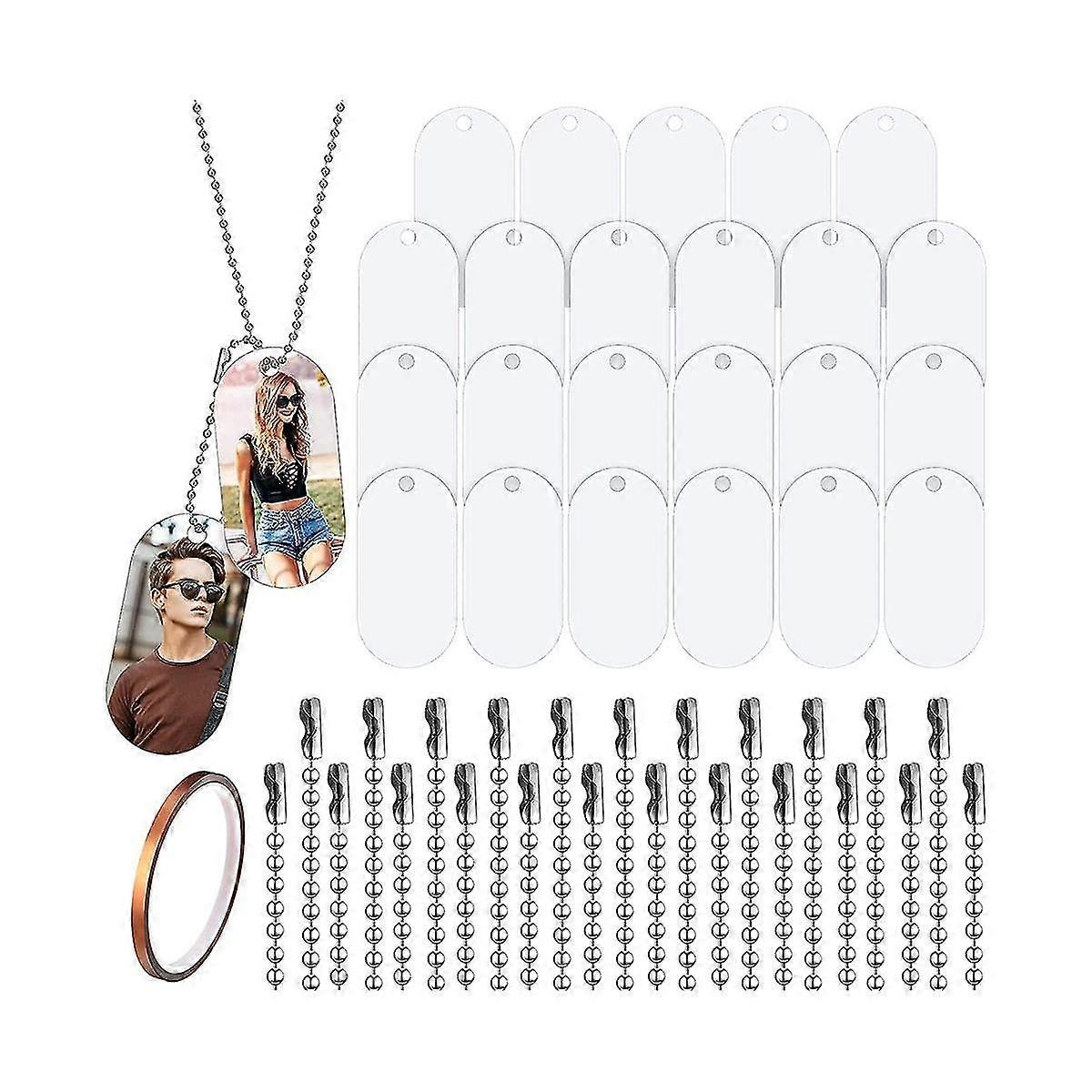 45pcs Sublimation Blank Dog Tag Aluminium Weiß Sublimation Stamping Tag Anhänger Doppelseitige Blank Stamping Metall Tags
