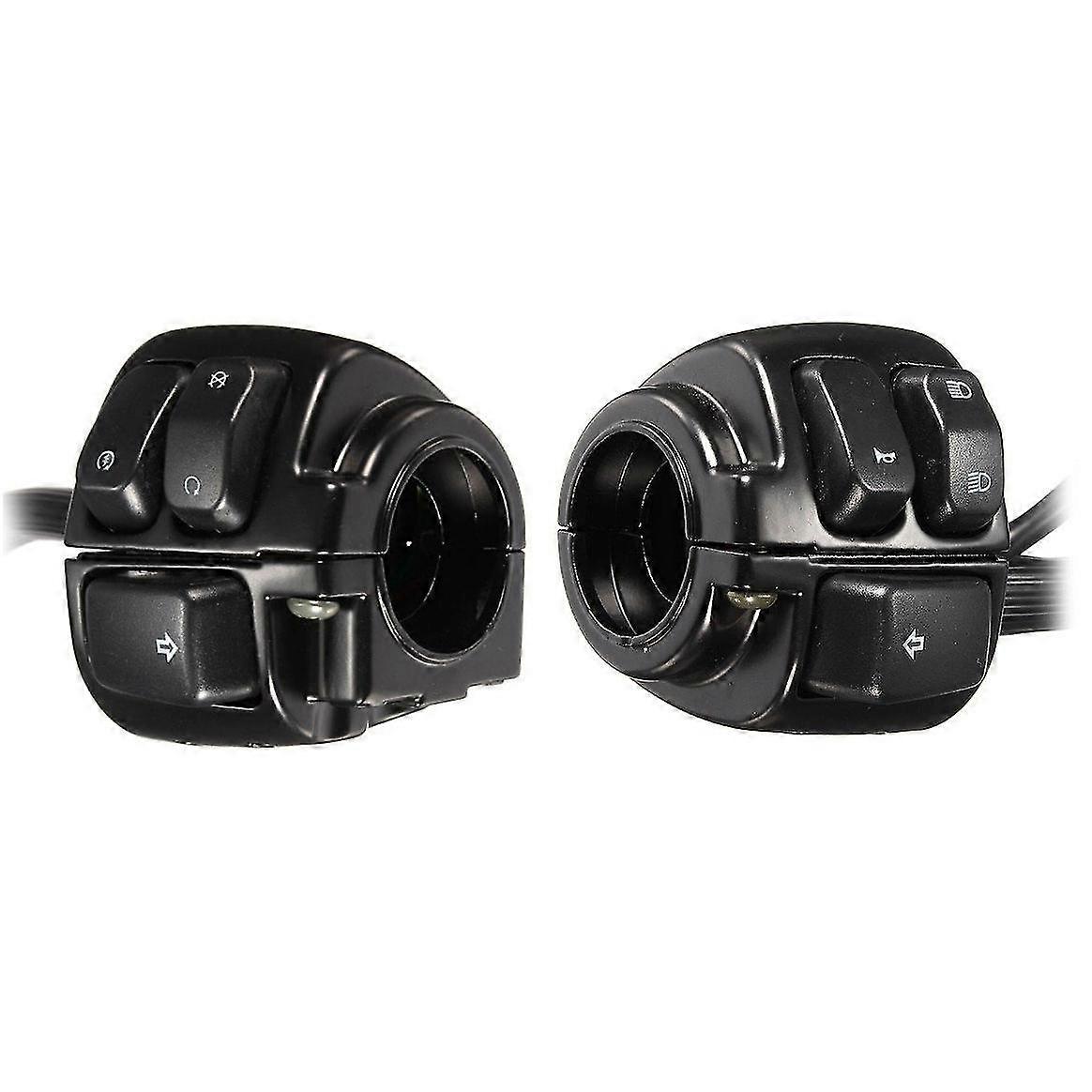 1 Pair Motorcycle Handlebar Control Lights Switch (25mm) with Wiring Harness for