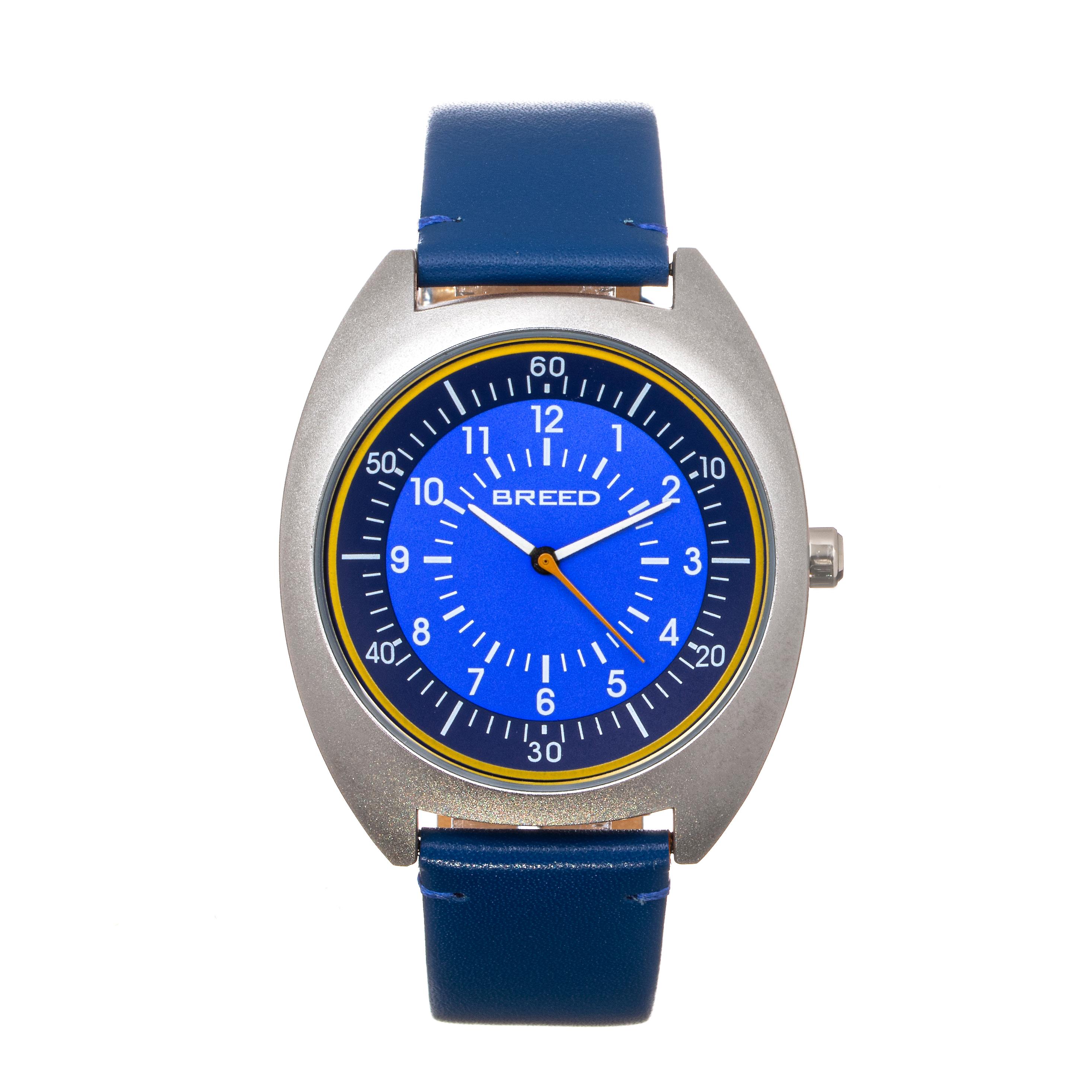 Breed Victor Leather-Band Watch - Blue | Fruugo BH