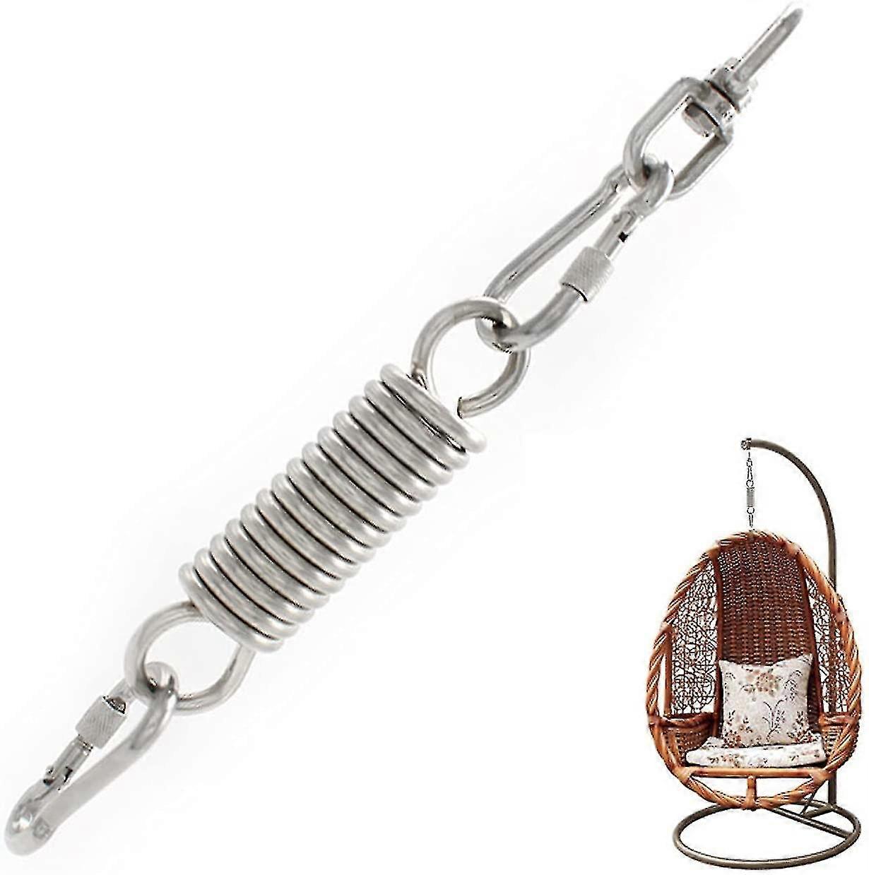 360 Rotating Swing Hook for Hammock, Stainless Steel, Carabiner Included