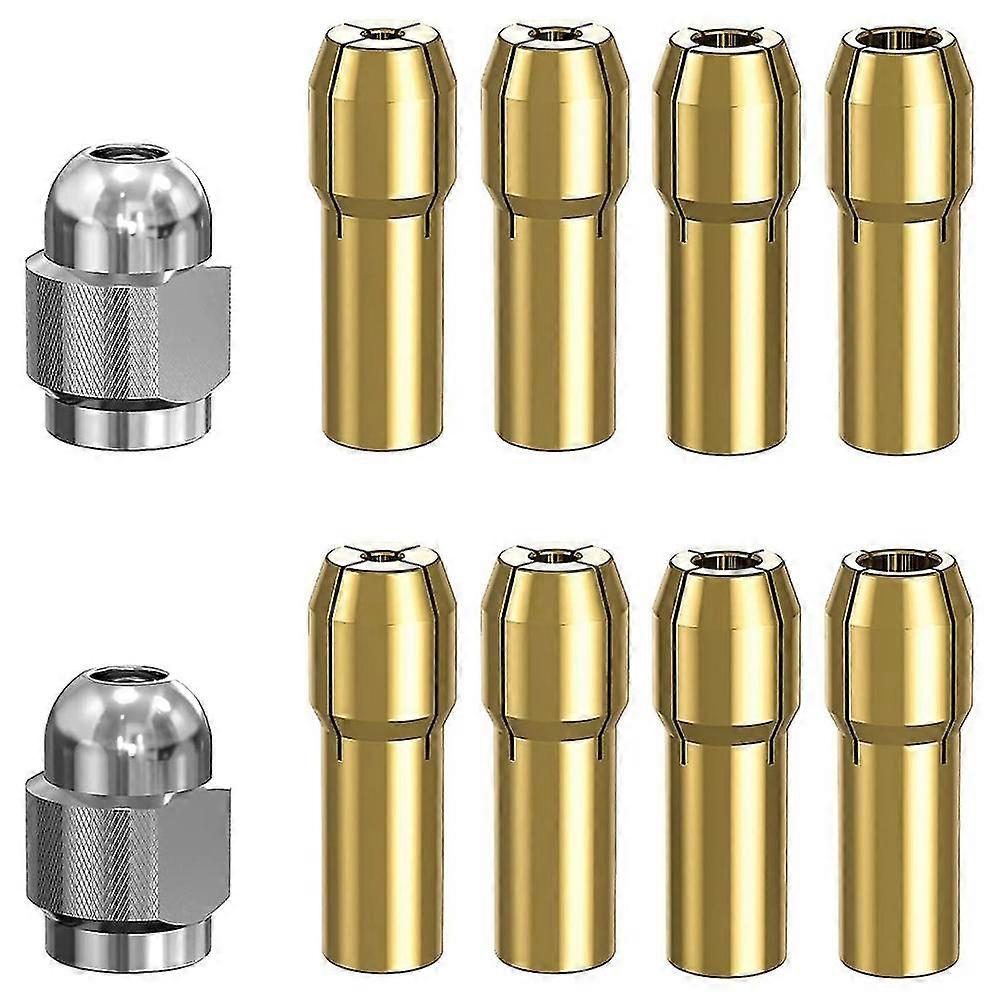 10pcs Brass Collet For , Replacement 4485 Quick Change Drill Nut Tool Set With Two Metal Change Col